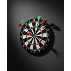 Mey İthalat® 17 İnç Dart Tahtası Sağlam Ahşap Gövde ve Metal İğneli Dart Okları