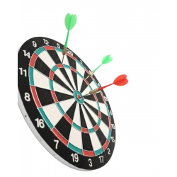Mey İthalat® 17 İnç Profesyonel Dart Tahtası Dayanıklı Yapı ve 4 Metal Dart Oku