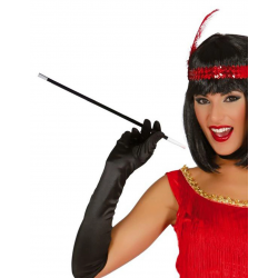 Mey İthalat® 1920'ler 1990'lar Gatsby Kadın Aksesuar Seti – Kırmızı Charleston Saç Bandı ve Sigaralık