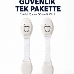 Mey İthalat® 2 Adet Güçlü Yapışkanlı Çocuk Güvenlik Kilidi