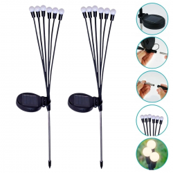 Mey İthalat® 2 Adet Güneş Enerjili Plastik Bahçe ası – LED Dış Mekan Top Aydınlatma, Otomatik Açılıp Kapanan Solar Işık