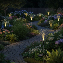 Mey İthalat® 2 Adet Saçak Model Solar Bahçe ası – Güneş Enerjili LED Dış Mekan Aydınlatma, Otomatik Sensörlü Dekoratif Işık