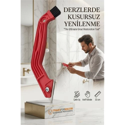 Mey İthalat® 2 Boyutlu Çelik Uçlu Derz Kazıyıcı ve Fırça  - 22 cm Fayans Arası Temizlik ve Sökme Aparatı 716048