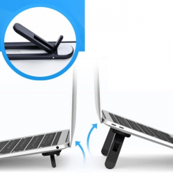 Mey İthalat® 2 Kademeli Katlanabilir ve Yapışkanlı Laptop Standı Siyah