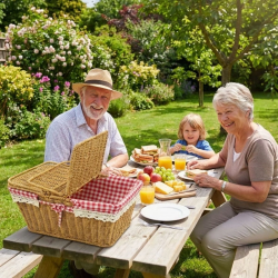 Mey İthalat®  2 Kapaklı Dikdörtgen Plastik Rattan Piknik Sepeti – Doğal Hasır Görünümlü Çok Amaçlı Piknik, Plaj ve Bahçe Sepeti