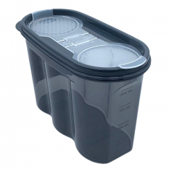 Mey İthalat®  2 Kapaklı Ölçekli Erzak Saklama Kabı - 1,2 Litre - SA930