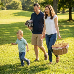 Mey İthalat®  2 Kapaklı Oval Plastik Rattan Piknik Sepeti – Doğal Hasır Görünümlü Çok Amaçlı Piknik, Plaj ve Bahçe Sepeti