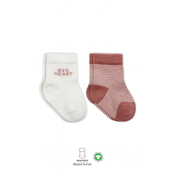 Mey İthalat®   2'Li Big Heart Penye Soket Çorap 10117 Pudra