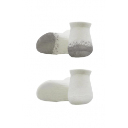 Mey İthalat®   2'Li Penye Sneakers Çorap 20105 Ekru Gri