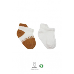 Mey İthalat®   2'Li Penye Sneakers Çorap 20105 Ekru Hardal