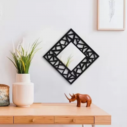 Mey İthalat® 2'li Set Kırılmaz Pleksi Dekoratif Duvar Aynası - 22.5x22.5 cm Geometrik Çerçeveli 1. Sınıf Ayna