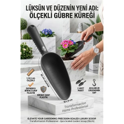 Mey İthalat® 2'li Set Ölçekli Bahçe Küreği, Çok Amaçlı Toprak Gübre Mama Aktarma Kaşığı 719820