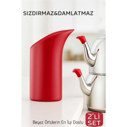 Mey İthalat® 2'li Sızdırmaz Silikon Çaydanlık Ucu Aparatı - Damlatma Önleyici Akıllı Emzik Başlığı - Isıya Dayanıklı