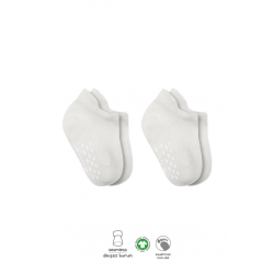 Mey İthalat®   2'Li Sneakers Kaymaz Basic Penye Çorap 20103 Ekru Ekru