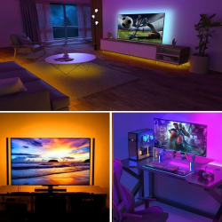 Mey İthalat® 2 Metre Kumandalı USB LED Şerit Işık – Renk Ayarlı Dekoratif Ortam ve Ambiyans Aydınlatması