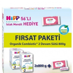 Mey İthalat®   2 Organik Combiotic Bebek Sütü 800 Gr X2 Islak Mendil Hediyeli