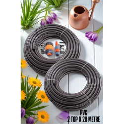 Mey İthalat®  2 Top 20 Metre Bahçe Hortumu Sulama Aparatı Set 721899