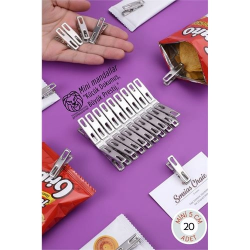 Mey İthalat® 20'li Set Premium Metal Mini Mandal - 5 cm Çok Amaçlı Sunum, Paketleme ve Dekoratif Düzenleyici