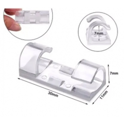 Mey İthalat® 20'li Yapışkanlı Kablo Sabitleyici Şeffaf Klips