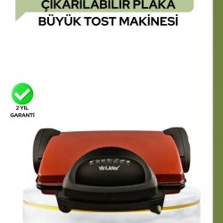Mey İthalat® 2000 Watt Teflon Tost Makinesi – Geniş Plaka, Ayarlanabilir Isı, Kolay Temizlik