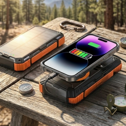 Mey İthalat® 20000 mAh Powerbank Güneş Enerjili Kablosuz Şarj Hızlı Şarj Taşınabilir Batarya (Kopya)