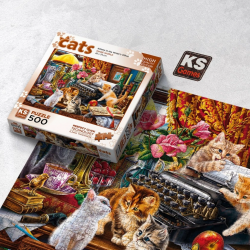 Mey İthalat®  20052 Kittens in the Writer’s Office 500 Parça Puzzle