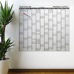 Mey İthalat®  2020 Yıllık Planlayıcı Manyetik Duvar Stickerı Takvim 110x100 cm