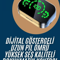 Mey İthalat® 2025 Model Bluetooth Kulaklık Telefon Şarj Edebilen Çağrı Cevaplama Dijital Göstergeli