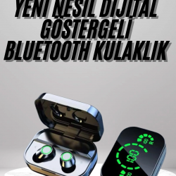 Mey İthalat® 2025 Model Bluetooth Kulaklık Telefon Şarj Edebilen Çağrı Cevaplama Dijital Göstergeli