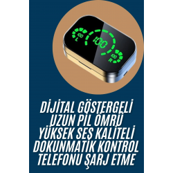 Mey İthalat® 2025 Model Bluetooth Kulaklık Telefon Şarj Edebilen Çağrı Cevaplama Dijital Göstergeli