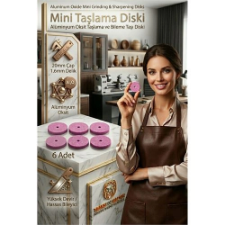 Mey İthalat®  20mm Mini Taşlama Diski, Metal Bileme ve Çapak Alma Taşı 6 ADET 723236