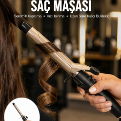 Mey İthalat® 230 Derece Isı Ayarlı Seramik Saç Maşası 25 mm Yeni Nesil