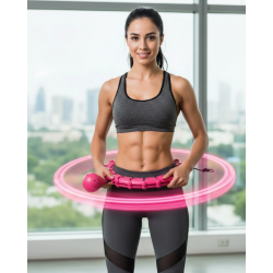 Mey İthalat® 24 Bölüm Akıllı Hula Hoop Bel Masajlı Düşmeyen Spor Çemberi
