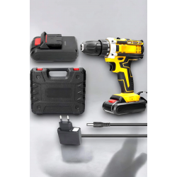 Mey İthalat® 24 Parça Çift Bataryalı Şarjlı Matkap Seti 24W Motor ve Otomatik Mil Kilitli Tasarım