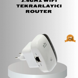 Mey İthalat® 2.4G WiFi Sinyal Çoğaltıcı Router Genişletici Güçlü Antenli