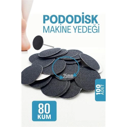 Mey İthalat® 25 mm Pododisk - Nasır Sökücü Pedikür Makinesi Yedek Pedler 100 ADET 722073