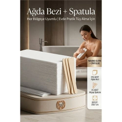 Mey İthalat® 250’lİ Ağda Bezi Seti + Spatula | Her Bölgeye Uyumlu | Evde Pratik Tüy Alma İçin 715914
