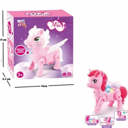 Mey İthalat® 2570 YÜRÜYEN PİLLİ AT PEMBE