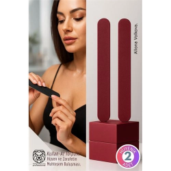 Mey İthalat® 2’li Bordo Safir Doku Çift Taraflı Ultra İnce Kullan-At Tırnak Törpüsü