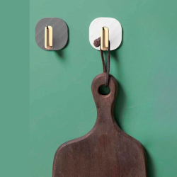 Mey İthalat®   2li Yapışkanlı Retro Askılık Dolap Kapak Kulpu Gri