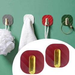 Mey İthalat®  2li Yapışkanlı Retro Askılık Dolap Kapak Kulpu Kırmızı