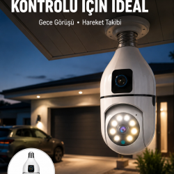Mey İthalat® 2’si 1 Arada Güvenlik Kamerası ve Sel Işığı – Kablosuz Akıllı Kamera Yeni Nesil