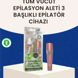 Mey İthalat® 3 Başlıklı Kadın Yüz ve Vücut Tüy Temizleme Makinesi