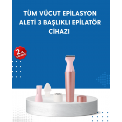 Mey İthalat® 3 Başlıklı Taşınabilir Yüz ve Vücut Tüy Alma Makinesi