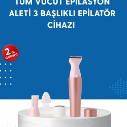 Mey İthalat® 3 Başlıklı Taşınabilir Yüz ve Vücut Tüy Alma Makinesi