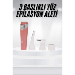 Mey İthalat® 3 Başlıklı Yüz Kaş Epilasyon Aleti Değiştirilebilir Başlık Hassas Ciltlere Uygun