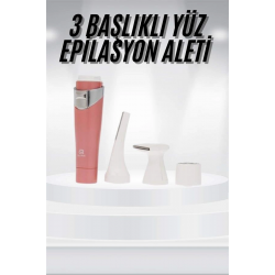 Mey İthalat® 3 Başlıklı Yüz Kaş Epilasyon Aleti Değiştirilebilir Başlık Hassas Ciltlere Uygun