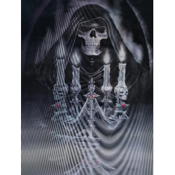 Mey İthalat® 3 Boyutlu Resim  3 Farklı Resim Değişenli Halloween İskelet Tablosu 30x40 cm