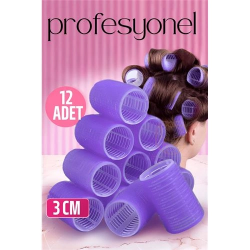 Mey İthalat® 3 Cm Bigudi  Isısız Saç Şekillendirme Doğal Bukle Bigudisi Profesyonel 12 ADET 721375
