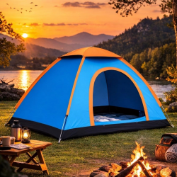 Mey İthalat®  3 Kişilik Yarı Otomatik Kurulum Kamp Çadırı – Suya Dayanıklı, Taşıma Çantalı Outdoor Aile Çadırı, Piknik, Plaj ve Doğa 200x150x110 cm